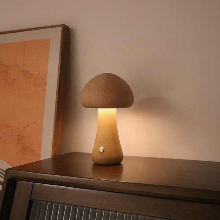 Lámpara de Noche LED de Madera