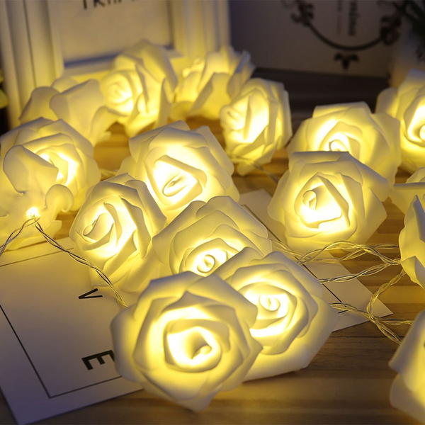 Luces de rosas luminosas