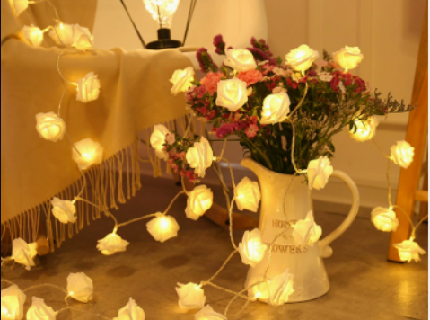Luces de rosas luminosas