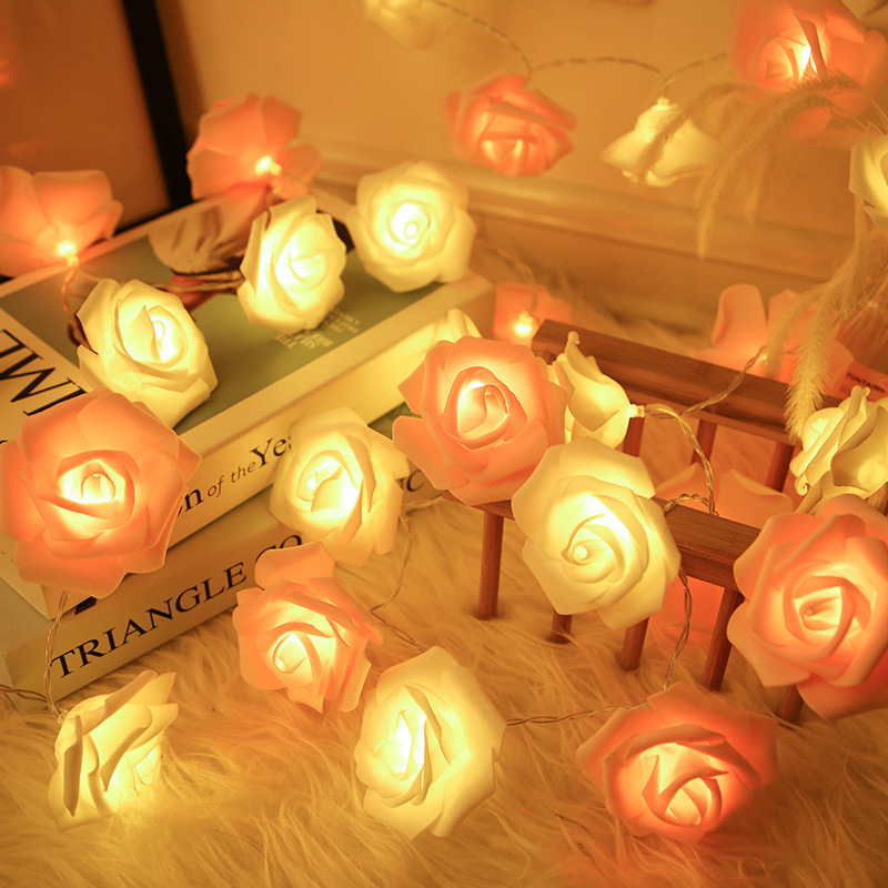 Luces de rosas luminosas