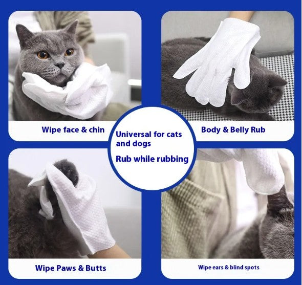 Guantes de Limpieza Sin Baño para Mascotas